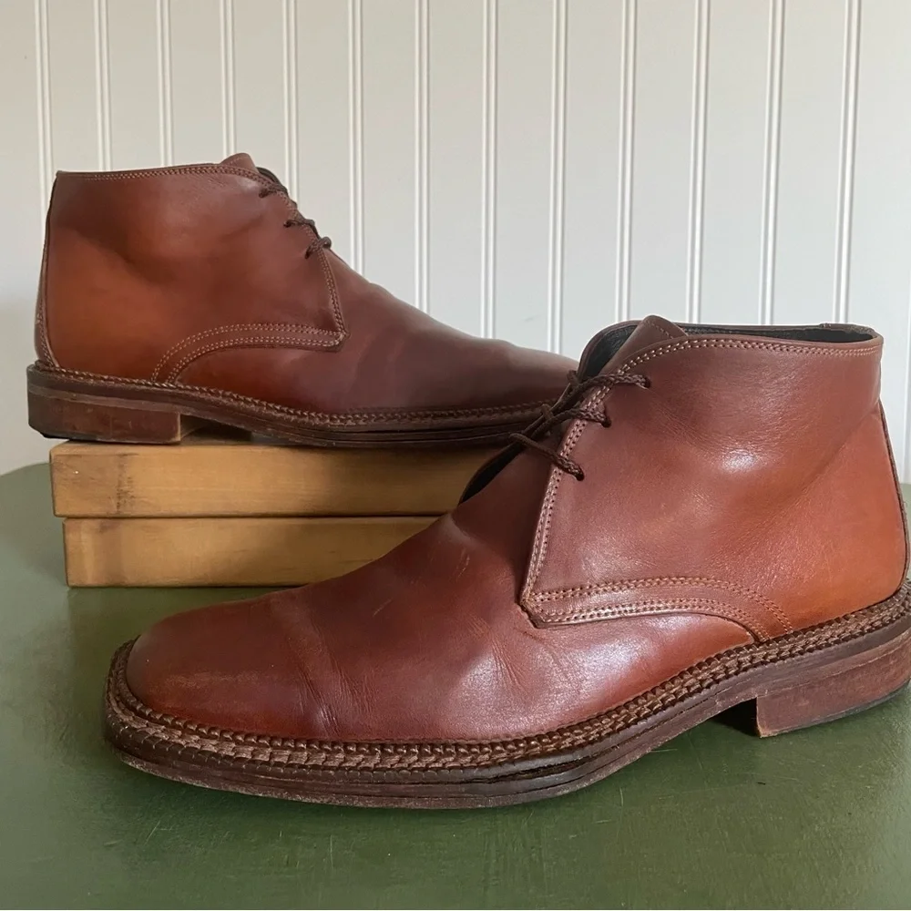 Barefoot Triple Stitched/Handmade Desert Boots in Cognac Leather *Italy*